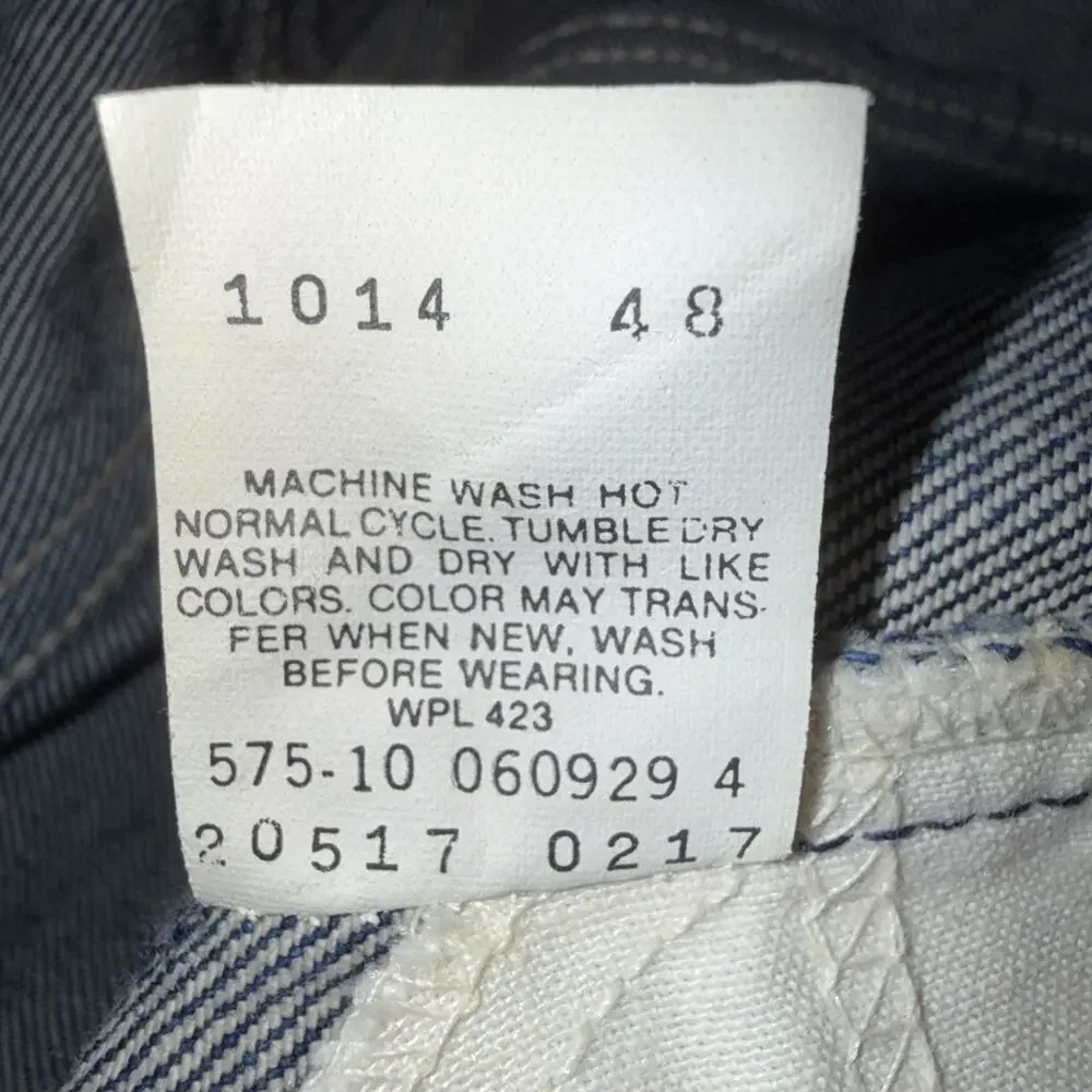 Vintage 1989 Levi's 517 Orange Tab Jeans Men's W42 Raw Hem Cut to L29 Dark Wash